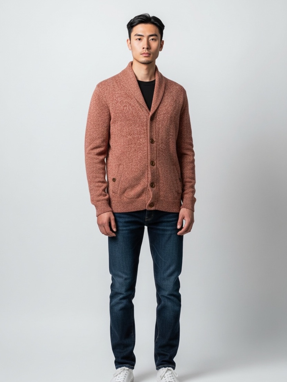 TED BAKER Red/Rust Button Front Cardigan Sweater
